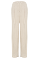 Adrina Straight Leg Linen Pant - Natural